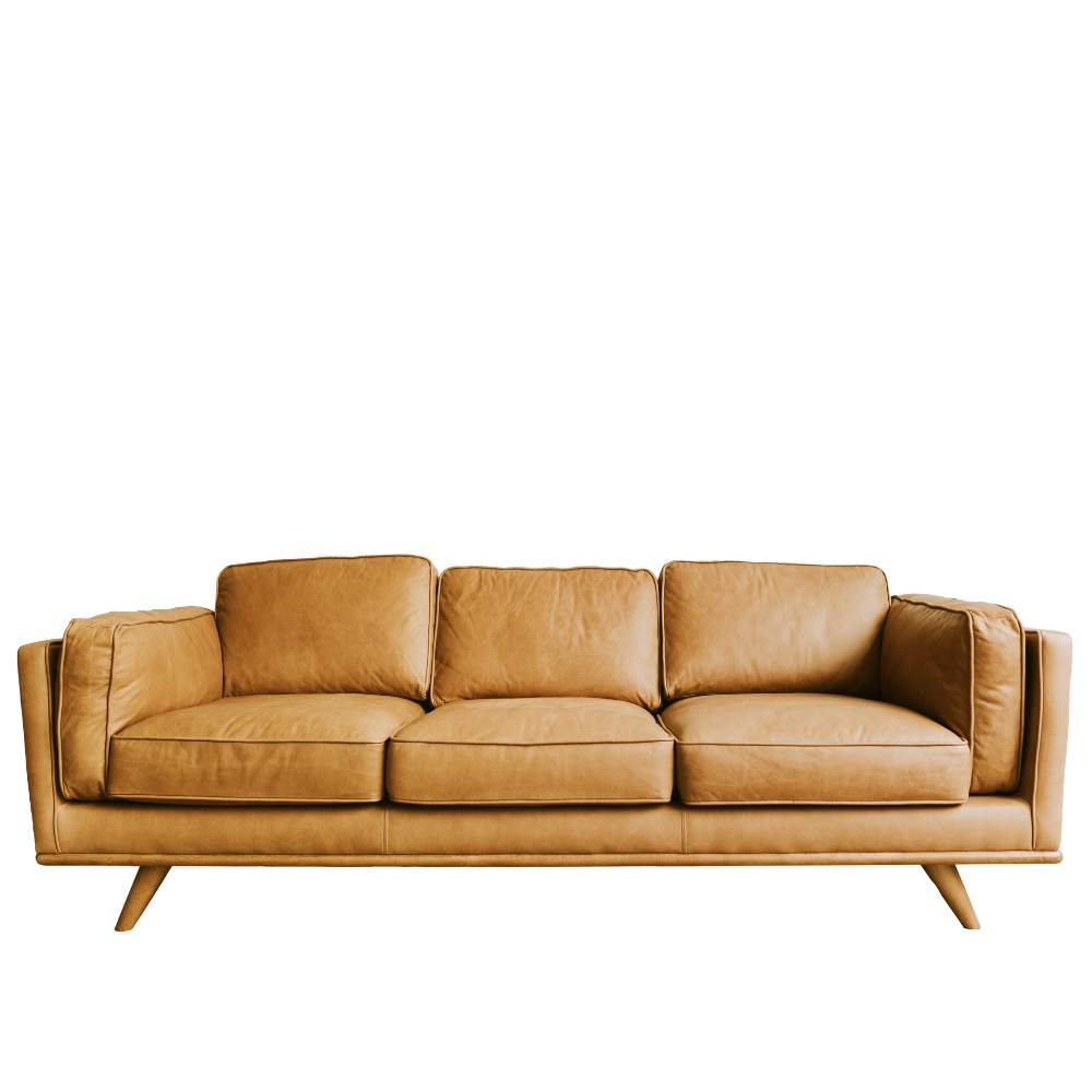 Caramel Vegan Leather Sofa